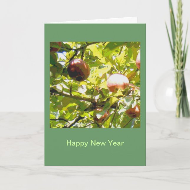 Apples in Sunlight and Shadow Holiday Card (Front)