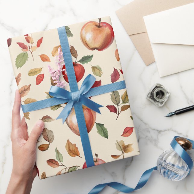 Apples & Leaves Housewarming Party Wrapping Paper (Gifting)