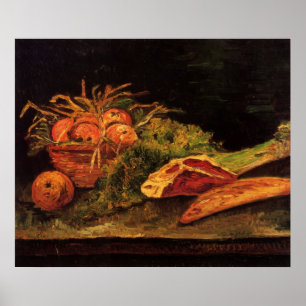 Apples, Meat and a Roll by Vincent van Gogh Poster