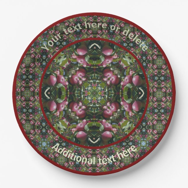 Apples Nature Art Personalized Party  Paper Plate (Front)