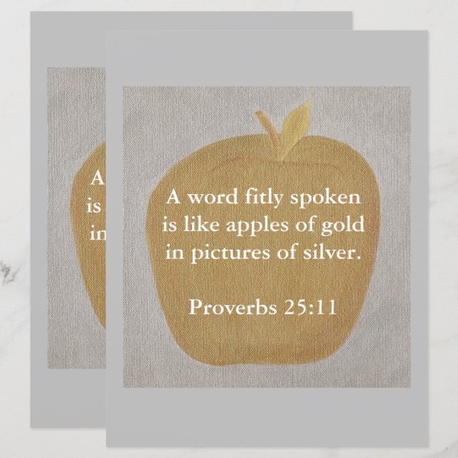 Apples of gold, Proverbs 25:11, scrapbook paper (Front/Back)