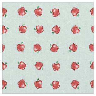 Apples on Mint Dot Fabric