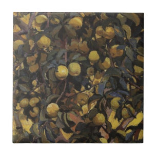 Apples on the Branches of Trees (by Serebriakova) Tile
