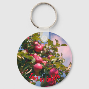 Apples On Tree Nature Personalized Keychain