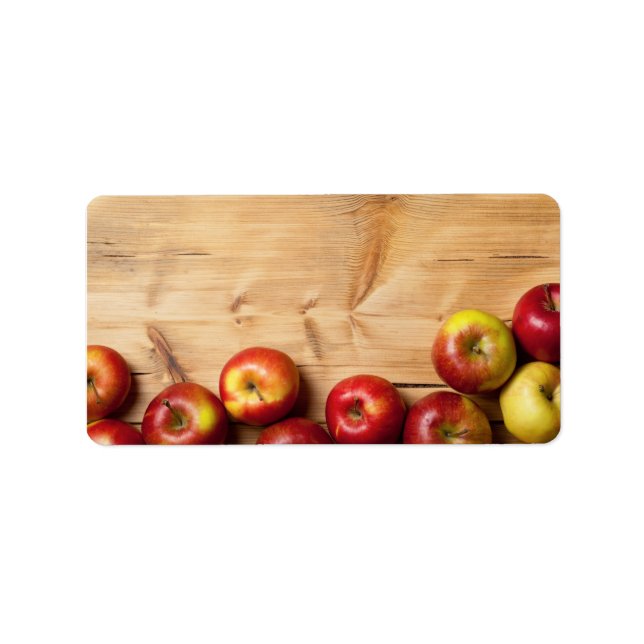 Apples On Wooden Background Label (Front)