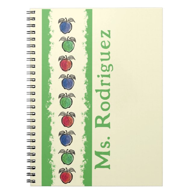 Apples on Yellow Teacher Gift Notebook (Front)