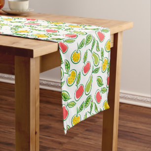 Apples Oranges and Pears Fruit Pattern Short Table Runner
