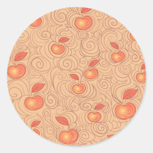 Apples Pattern Classic Round Sticker