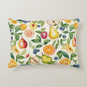 Apples Pears Blueberries Oranges Fruits Accent Pillow