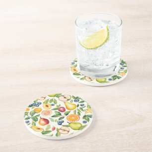 Apples Pears Blueberries Oranges Fruits Coaster