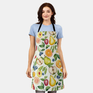 Apples Pears Blueberries Oranges Lemon Lime Fruits Apron