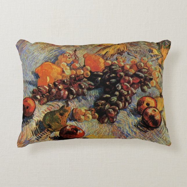 Apples, Pears, Lemons, Grapes by Vincent van Gogh Accent Pillow (Front)