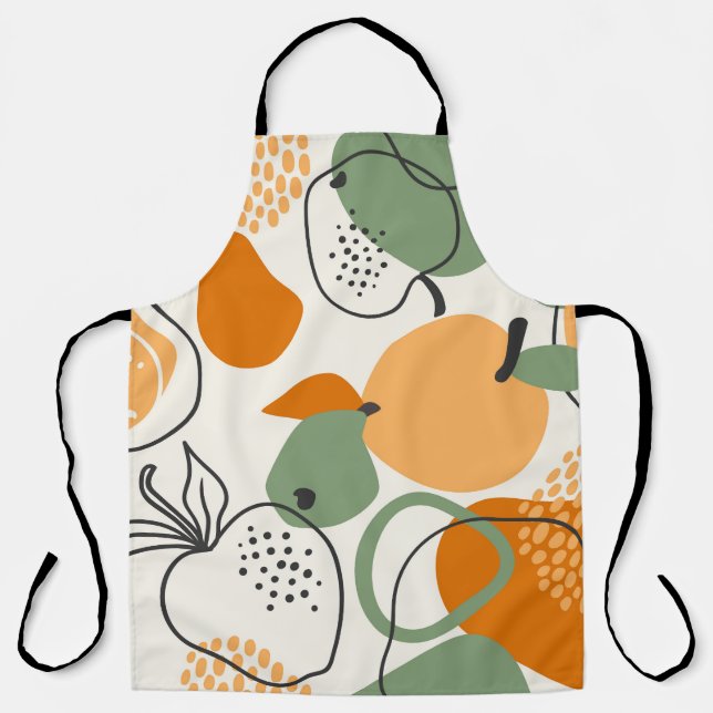 Apples, pears: vintage seamless pattern. apron (Front)