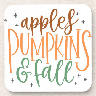 APPLES PUMPKINS and FALL Coaster