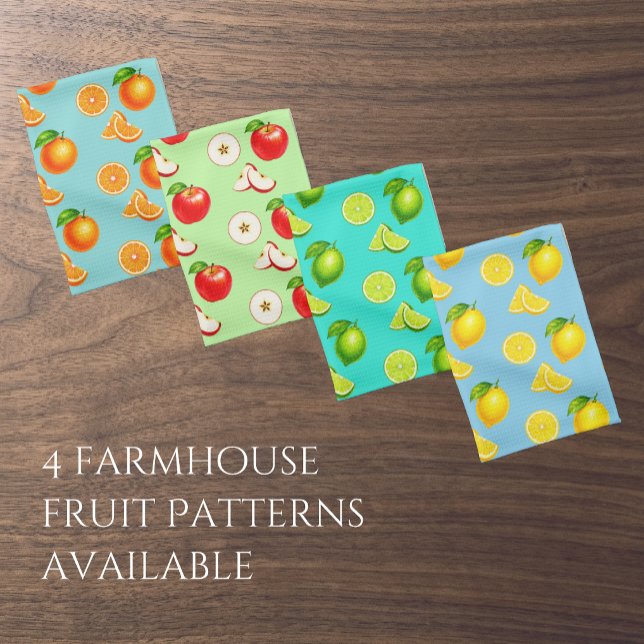 Apples with Vibrant Light Pastel Green Background Kitchen Towel (Creator Uploaded)