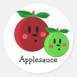 Applesauce Apple Design Classic Round Sticker