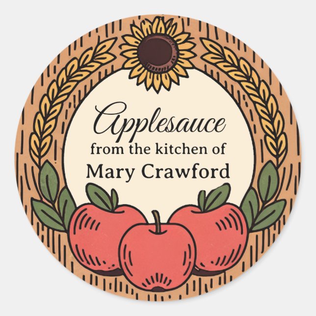 Applesauce or Apples Canning Labels Personalized   (Front)