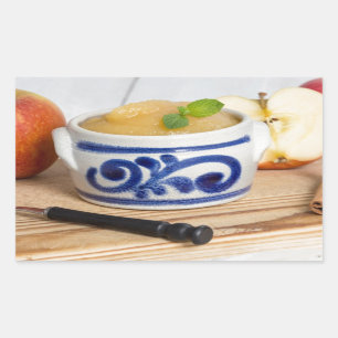 Applesauce with cinnamon in stoneware bowl sticker