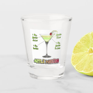 Appletini aka Apple Martini Cocktail Recipe Art Shot Glass