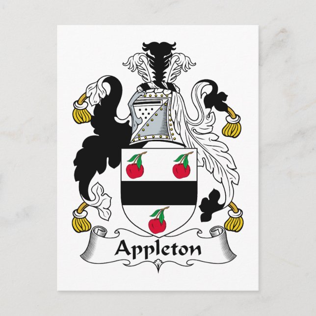 Appleton Family Crest Postcard (Front)