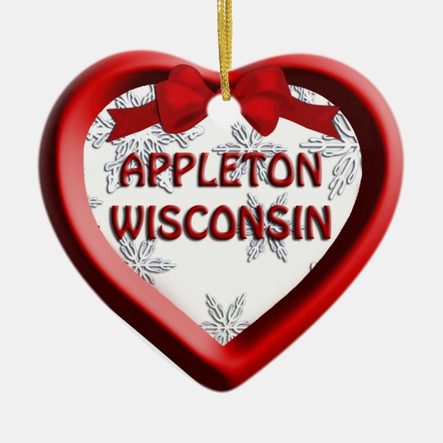 Appleton Wisconsin Coeur ornement de Noël (Devant)