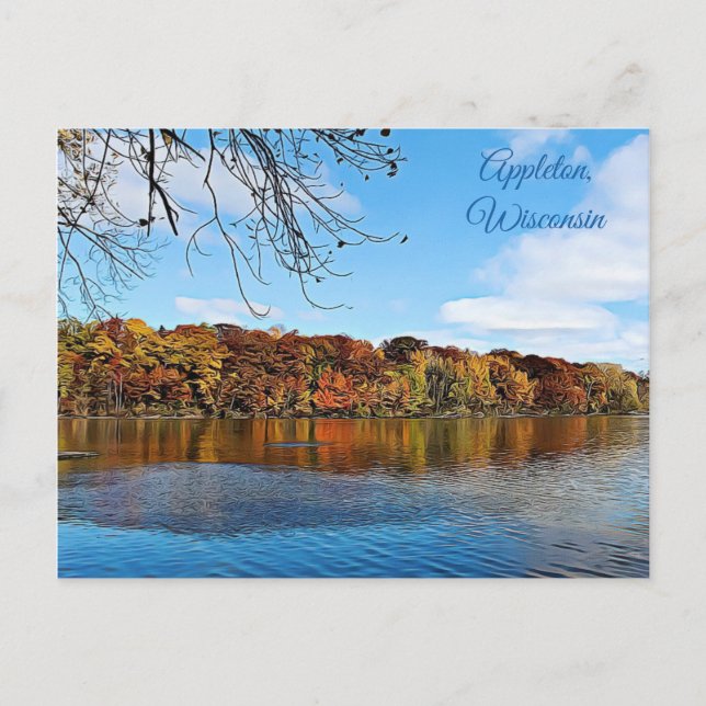 Appleton, Wisconsin Fall Leaves Photo Carte Postal (Devant)