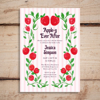 Appley Ever After Art Nouveau Bridal Shower Shower Invitation