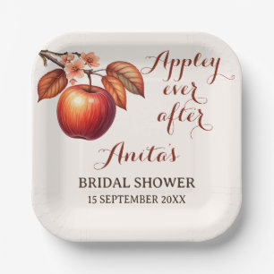 Appley Ever After Fall Bridal Shower Paper Plate