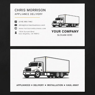 Appliance Delivery Truck Service Business Card