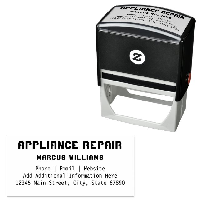 Appliance Repair Business Information Custom Self-inking Stamp (In Situ)