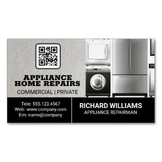 Appliance Repair Home Services | QR Code Magnetic Business Card