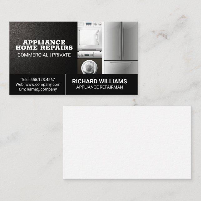 Appliance | Repair House Services Business Card (Front/Back)