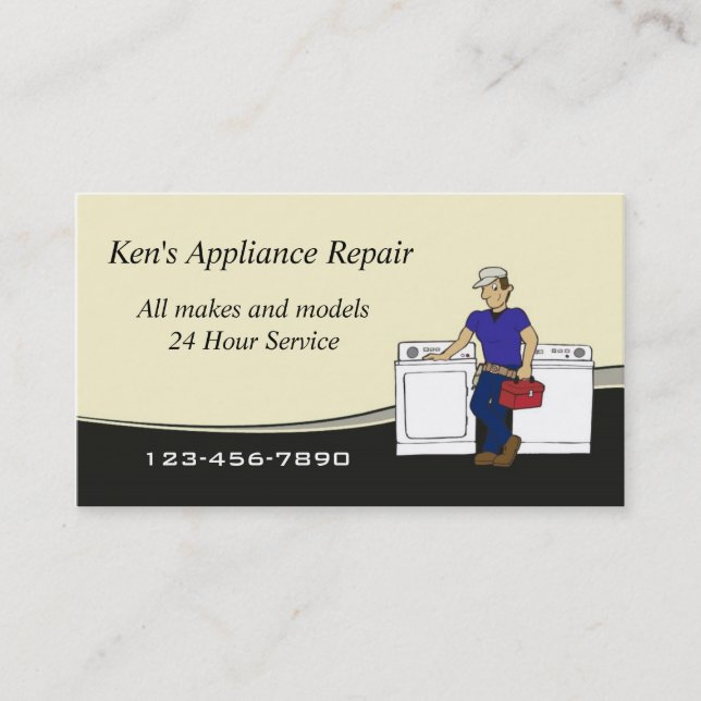 Appliance Repairman business card (Front)