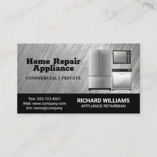 Appliance Services   Home Repairman Business Card