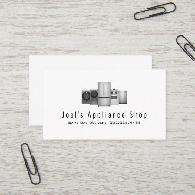 Appliance Shop, Installation, Repair Business Card (Front/Back In Situ)