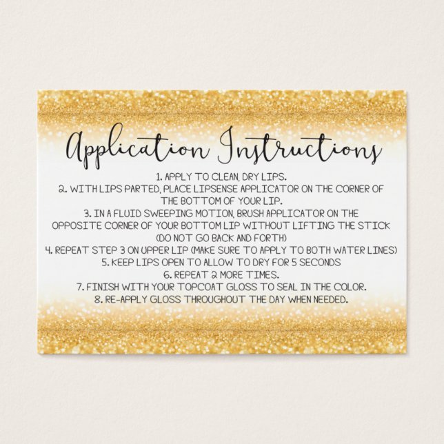 Application Instructions Card (Front)