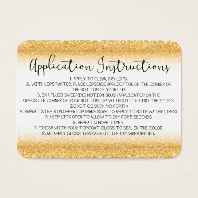 Application Instructions Card (Front)