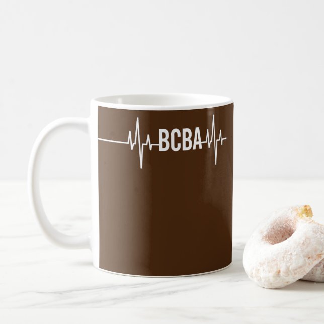 Applied Behaviour Analyst BCBA Heartbeat ABA Coffee Mug (With Donut)