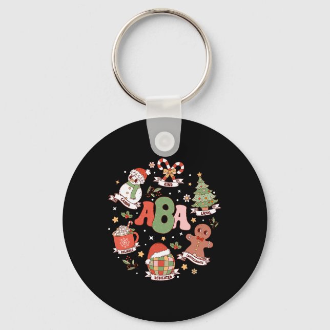 Applied Behaviour Analyst Teacher Xmas School Psyc Keychain (Front)