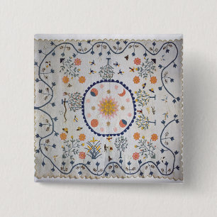 Applique quilt with Sun, Moon, Stars 2 Inch Square Button