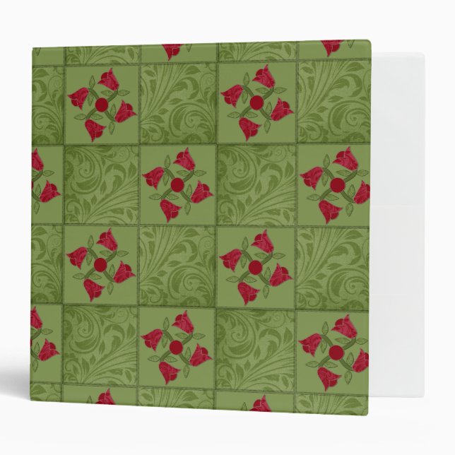 Applique Tulip Twist Quitlt RED BINDER (Front/Inside)