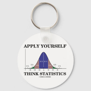 Apply Yourself Think Statistics (Bell Curve) Keychain