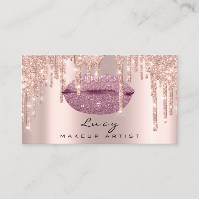 Appointment Blush Sugar Lips Glitter Drips Makeup Card (Front)