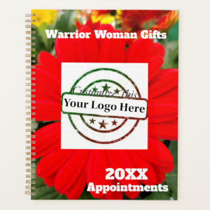 Appointment Book, customize Logo, dahlia flower Planner