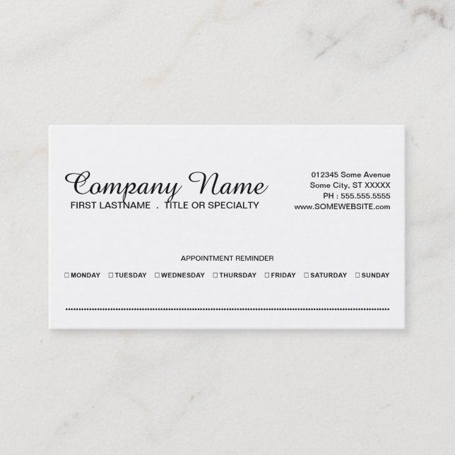 appointment business templates card (Front)
