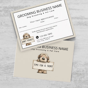 Appointment card Cute Scruffy Dog Grooming Service