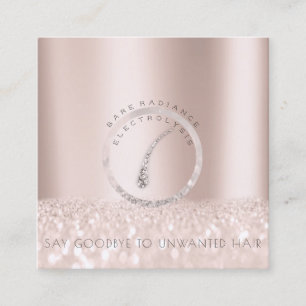 Appointment Card Electrolysis Rose Glitter Grey