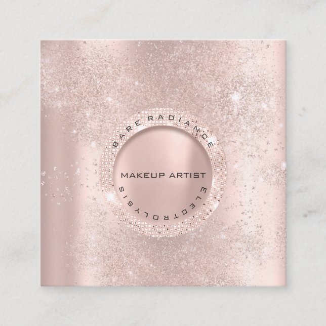 Appointment Card Electrolysis Rose Glitter Lux (Front)
