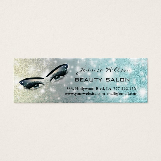 Appointment card elegant glittery makeup eyelashes (Front)
