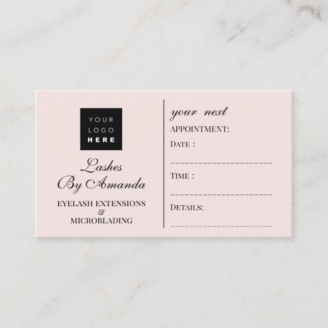 Appointment Card Makeup Artist Logo Esthetican (Front)